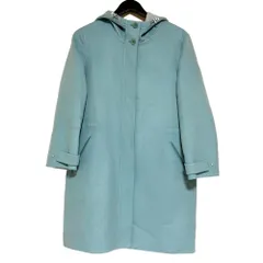 美品 Loro Piana ロロピアーナ レザートリム カシミヤ リバーフードコート FAG1340 Mサイズ ミントグリーン レディース 古着 中古 USEDのサムネイル