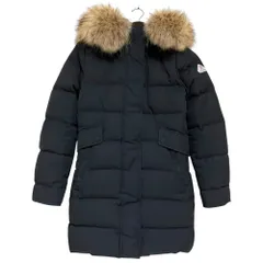 美品 PYRENEX ピレネックス GRENOBLE ラクーンファー フーデッド ダウンコート ダウンジャケット サイズ36 ブラック レディース 古着 中古 USEDのサムネイル