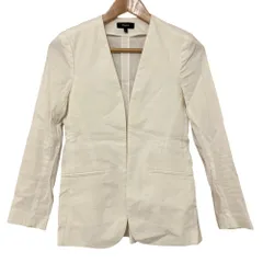 美品 Theory セオリー ECO CRUNCH WASH ISTA 2 ノーカラージャケット サイズ00 ホワイト レディース 古着 中古 USEDのサムネイル