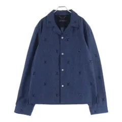 LOUIS VUITTON (ルイヴィトン) 25SS モノグラム ブラゾン エンベリッシュド デニムパジャマシャツ インディゴ 1AGJMBのサムネイル