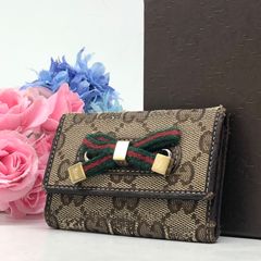 GUCCI GGキャンバス シェリーライン 6連キーケース - メルカリ