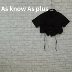 As know As plus シャーリングデザイン半袖シャツ 黒 古着のサムネイル