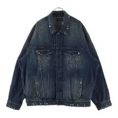 BALENCIAGA (バレンシアガ) 24SS ピアス加工 オーバーサイズ デニムジャケット インディゴ 764518 TNW65のサムネイル