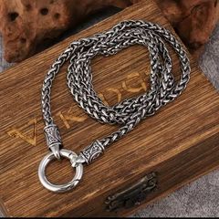 キングチェーン ネックレス 70cm 6mm 94g タイシルバー編み込みメンズ
