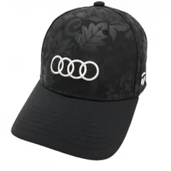 【超美品】テーラーメイド×AUDI キャップ 黒 クラウン地模様 ロゴ白 57-59㎝   ゴルフウェア TaylorMadeのサムネイル