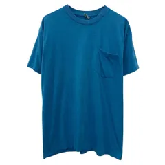 80s USA製 McGREGOR 半袖 無地 ポケットTシャツ XL ブルー マックレガー プルオーバー 80年代 プレーン ポケT コットンポリ 夏物 a807-5076のサムネイル