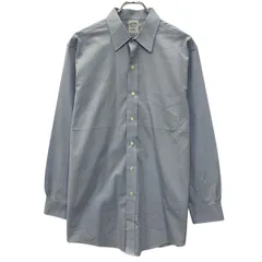 Brooks Brothers 長袖 無地シャツ L ブルー ブルックスブラザーズ ボタン 無地 胸ポケット シンプル シンプルシャツ 春物 a807-5095のサムネイル