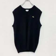 LACOSTE　ラコステ　ニットベスト　刺ロゴ　黒　ブラック　3サイズ　古着【値引き交渉OK！】のサムネイル