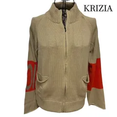 ポイバイクリツィア POI BY KRIZIA フルジップ ニット カーディガン ジャケット 44 ベージュ オレンジ イタリア製 三喜商事のサムネイル
