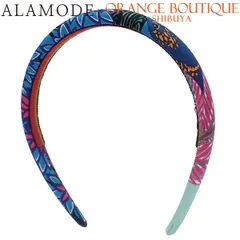 HERMES(エルメス) エルザ Wild Singapore ワイルド・シンガポール ブルー青 マルチカラー シルク ヘアアクセサリー カチューシャ ファッション小物 アパレル レディース 40802205155【アラモード】のサムネイル
