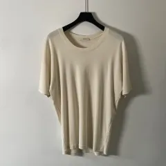 LEMAIRE ルメール 白 ラウンド Uネック 半袖Tシャツ (on 1161)のサムネイル