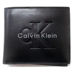 【新品 未使用】Calvin Klein カルバンクライン アウトレット サイフ エンボス モノグラム ロゴ 二つ折り財布 4D1155G 001のサムネイル