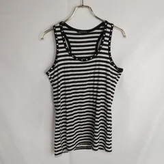 M1-04006【Women】INGNI(イング)タンクトップ(M) / 白×黒 ボーダー HT-夏のサムネイル