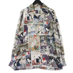 WACKO MARIA ワコマリア 長袖ハワイアンシャツ 無惨絵 18AW HAWAIIAN SHIRTS L/S 総柄 オープンカラー リヨセル マルチ S  99001247のサムネイル