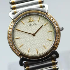 【稼働品】SEIKO クレドール 5A74-0190 ダイアモンド 18金無垢ベゼル クオーツ メンズ #17534のサムネイル