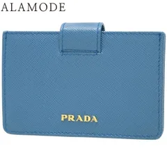 PRADA(プラダ) カードケース 名刺入れ カードホルダー 小物 定期入れ アコーディオンタイプ サフィアーノレザー ブルー青 ゴールド金具 1MC211 レディース 40802190185【中古】【アラモード】のサムネイル