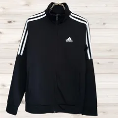 B2470 アディダス adidas カジュアルジャケット アウター 黒 ワンポイント プリントロゴ ハイネック タートルネック ジップアップのサムネイル
