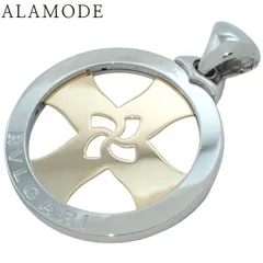 BVLGARI(ブルガリ) トンド クロス ペンダントヘッド イエローゴールド K18YG ステンレススチール SS 24.2g ペンダントトップ/チャーム アクセサリー ジュエリー 十字架 ゴールド金 シルバー銀 4080219205【アラモード】のサムネイル
