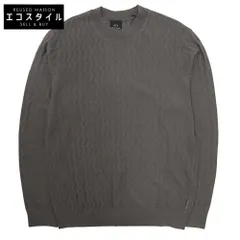 ARMANI EXCHANGE　アルマーニエクスチェンジ　未使用 エンボス編み クルーネック セーター トップス グレー S XM001560 AF11982 24年製　Sのサムネイル
