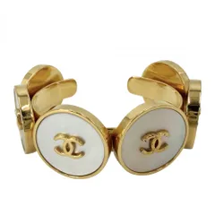 シャネル バングル レディース ココマーク アクセサリー ヴィンテージ CHANEL GP    97P ゴールド ホワイト 白 約94.3g 1997年【中古品】のサムネイル