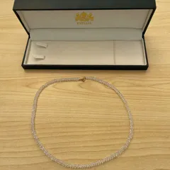 ESTELLE エステール クリスタルネックレス 留め具 K10YG 刻印 アクセサリー ネックレス 全長約20cm 総重量9g ケース付 現状品のサムネイル