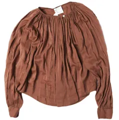 新品 forte_forte フォルテ フォルテ イタリア製 ボリュームフェミニンブラウス 10712 my shirt 871-81818 1(M) Chocolate 定価64,900円 コットンシルク ギャザー シャツ トップス g27255のサムネイル