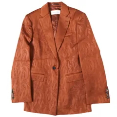 新品 DRIES VAN NOTEN ドリスヴァンノッテン 25AW BAFTAN 2162 W.W.JACKET アラベスク柄 エンボス加工 テーラードジャケット 252-010433-2162-701 36 RUST 定価204,600円 アウターのサムネイル