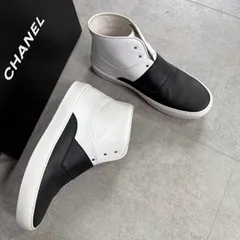 CHANEL シャネル ココマーク ハイカットスニーカー レザー バイカラー ブラック ホワイト 37 レディースシューズ 24cmのサムネイル