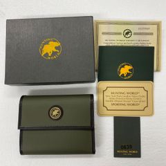 【未使用級】 ハンティングワールド 三つ折り財布 キャンバス レザー カーキ HUNTING WORLD カーキ 三つ折り財布 - メルカリ