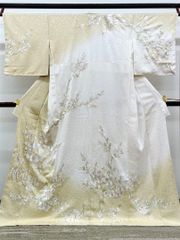 手刺繍 訪問着 四季の花々 紋意匠 正絹 躾糸付き HKT217 - メルカリ