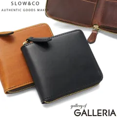 SLOW 二つ折り財布 レディース メンズ box型小銭入れ 本革 スロウ ミニ財布 革 牛革 ブランド 小銭入れあり ラウンドファスナー 日本製 herbie round short wallet SO660G-2 SO660G BLACKのサムネイル