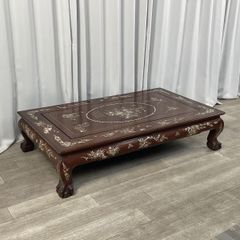李朝家具 螺鈿細工 黒漆 鳳凰文 座卓 センターテーブル ローテーブル 高級 李朝家具 螺鈿細工 黒漆 鳳凰文 座卓 センターテーブル ローテーブル