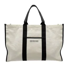 BALENCIAGA バレンシアガ ハードウェアラージ トートバッグ ストラップ欠損 キャンバス レザー ブラック メンズ 【中古】のサムネイル