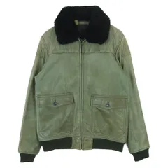 N.HOOLYWOOD エヌハリウッド 713pieces CDA期 G 1TYPE LEATHER ZIP BLOUSON レザー フライト ジャケット グリーン系 M【中古】のサムネイル
