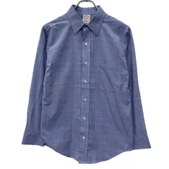 Brooks Brothers 長袖 チェックシャツ M ブルー ブルックスブラザーズ ボタン チェック柄 胸ポケット シンプル 春物 a807-5157のサムネイル