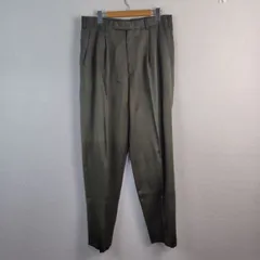 JUN MEN ジュンメン スラックス タック入り グリーン 82 メンズ 古着 クラシック モードのサムネイル