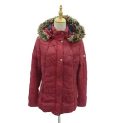 バブアー Barbour 中綿ジャケット 上着 ミドル丈 14 赤 レッド ファー付きフード /HO21 ■ECA006のサムネイル