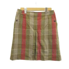 マンシングウェア MUNSINGWEAR スカート チェック柄 11 ベージュ 赤 レッド 黄 イエロー ボトムス マルチカラー 膝丈 /YU ■ECB006のサムネイル