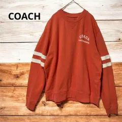 COACH コーチ ヴァーシティ クルーネック スウェット トレーナー ゆるだぼ オレンジ メンズ レディース ユニセックス Mのサムネイル