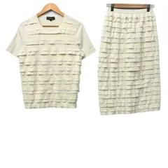 FERRAGAMO/SalvatoreFerragamo(サルバトーレフェラガモ) スカートセットアップ レディース美品  アイボリー ティアード/半袖/ウエストゴムのサムネイル