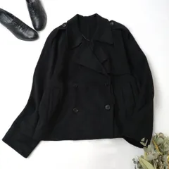 ZARA ザラ クロップド ショート ダブル ウールコート 黒 ブラック /26Fのサムネイル