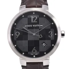 値下 ルイ・ヴィトン LOUIS VUITTON Q1D07 タンブール スリム クォーツ メンズ 美品 保証書付き P#146168のサムネイル