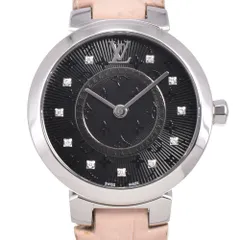 値下 ルイ・ヴィトン LOUIS VUITTON QA143 タンブール 11Pダイヤモンド SS/レザー クォーツ メンズ 美品 P#146201のサムネイル