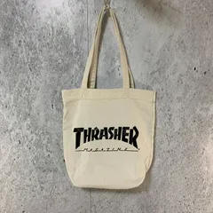 THRASHER スラッシャー ロゴ プリント トート バッグ ホワイト 〇□のサムネイル