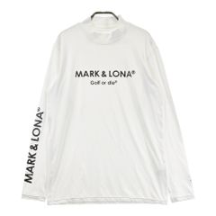 美品 マークアンドロナ モックネックシャツ 日焼け予防 スカルロゴ 白