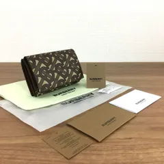 未使用品 BURBERRY TBモノグラム 三つ折り財布 ブラウン PVC 416のサムネイル