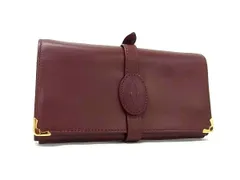Cartier カルティエ クラッチバッグ マストライン トラベル ジュエリーケース ボルドー系 レザー レディース 長財布 ジュエリーロール ゴールド金具 美品のサムネイル