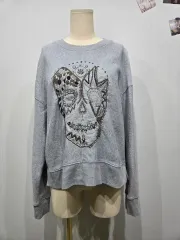 ZADIG&VOLTAIRE ザディグ・エ・ヴォルテール グレー スカル プリンティング スウェット Tシャツのサムネイル