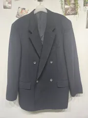 ISSEY MIYAKE イッセイミヤケ ブラック ダブル ボタン ブレーザー ジャケットのサムネイル