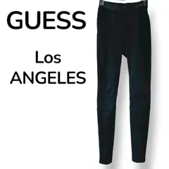 C-122　GUESS Los ANGELES　モトスタイル　レギンスパンツ　S　ブラック　ライダー風　シャーリング　レギパン　ピンタック　ストレッチ　スポーツ　インナー　ピタッとのサムネイル